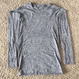 Grey Long Sleeved Lululemon Shirt Size 6